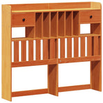 ZNTS Bookcase Bed without Mattress Wax Brown 135x190 cm Double Solid Wood Pine 3322809