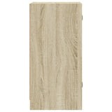 Side Cabinet with Glass Doors Sonoma Oak 35x37x75.5 cm 836401