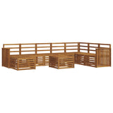 Outdoor Sofa Set 9 pcs Natural Solid Acacia Wood 3375324