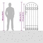 Fence Gate Grey 89 x 200 cm Steel 42008886