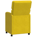 Dining Chairs with Wheels 2 pcs Yellow 58 x 65 x 98 cm Velvet 42017881