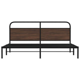 Metal Bed Frame without Mattress Brown Oak 193x203 cm 3318658