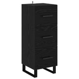 Sideboard Black Oak 34.5 x 34 x 90 cm Engineered Wood and Iron 881587