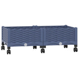 Garden Planter with Wheels Blue Grey 80 x 40 x 33 cm PP 3422956