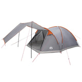 Cabin Tent Grey and Orange 6-Person Polyester and Steel 42028585