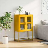 Highboard Mustard Yellow 68x39x107 cm Steel 853377