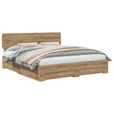 Bed Frame with Drawer Artisan Oak 180 x 200 cm Engineered Wood 3412347