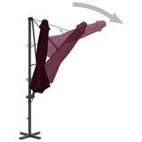 Cantilever Garden Parasol Red Polyester fabric, Aluminium Large 312306