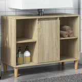Bathroom Cabinet Sonoma Oak 80x33x60 cm Engineered Wood 857131