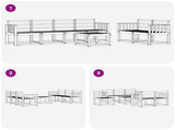 Outdoor Sofa Set 7 pcs White 59 x 59 x 37 cm Solid Acacia Wood 3387273