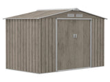 7 x 4ft Metal Garden Storage Shed with Vents, Floor Foundation Kit and Lockable Double Doors, Light T3398P314221