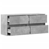TV Wall Cabinet with LED Lights Concrete Grey 100x31x45 cm 852295