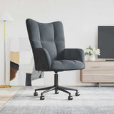 Relaxing Chair with Wheels Dark Grey Velvet 42022460