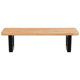 Basin Shelf Wall Mounted Steel and Solid Wood Oak 3302343