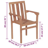 ZNTS Stackable Garden Chairs 8 pcs Solid Teak Wood 3073378