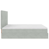 Ottoman Bed with Mattresses Light Grey 180x200cm Velvet 3313415