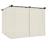 Gazebo with Curtains Cream 3x3 m Steel 4003917