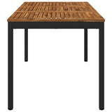 Garden Dinner Table Natural and Black 141 x 80.5 x 75 cm 901319
