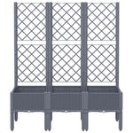 ZNTS Garden Planter with Trellis Blue Grey 120x40x142 cm PP 367926