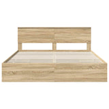 Bed Frame with Drawer Sonoma Oak 180 x 200 cm Engineer Wood 3407958