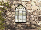 Garden Mirror Black Iron, Glass Decorative Inlays Garden Mirror 318354