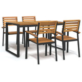 Garden Dining Set Natural Wood and Black 3155406