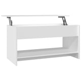 809647 Coffee Table White 102x50x52,5 cm Engineered Wood
