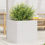 ZNTS Garden Planter White 50x50x45.5 cm Solid Wood Pine 847244