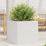 ZNTS Garden Planter White 50x50x45.5 cm Solid Wood Pine 847244
