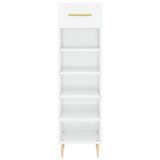 Shoe Cabinet High Gloss White 30x35x105 cm Engineered Wood 829662