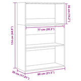 Bookcase Grey Sonoma 80x30x114 cm Engineered Wood 857936