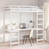 Loft Bed Frame White 90 x 190 cm Solid Pine Wood 3414555