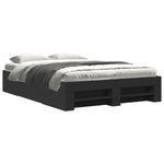 ZNTS Bed Frame without Mattress Black 120x200 cm Engineered Wood 3295479
