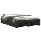 ZNTS Bed Frame without Mattress Black 120x200 cm Engineered Wood 3295479