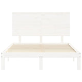Bed Frame without Mattress White Small Double Solid Wood Pine 3193632