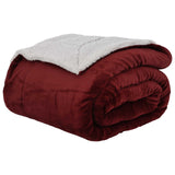 Throw Blanket Bordeaux Red 220 x 240 cm Fleece 42017003
