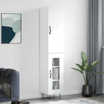 Highboard White 34.5x34x180 cm Engineered Wood 3199073