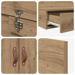 Storage Bed Frame with Drawer Artisan oak 236.5 x 120 x 31.5 cm 3335636