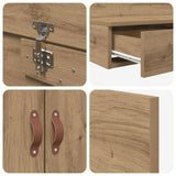 Storage Bed Frame with Drawer Artisan Oak 90 cm Engineered Wood 3335612