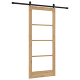 Sliding Door Natural 86 x 198.5 cm Solid Pine Wood and Glass 3332339