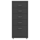 Mobile File Cabinet Anthracite 28x41x69 cm Metal 335915