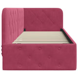 Corner Bed Frame with Headboard Wine Red 80 x 200 cm Velvet 42016517