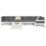 7 Piece Garden Sofa Set White Solid Wood Pine 3250881