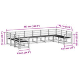 Outdoor Sofa Set 10 pcs White Solid Acacia Wood 3388288
