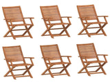 Folding Garden Chairs 6 pcs 57x66x95 cm Solid Wood Acacia 3214475