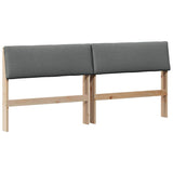 Upholstered Headboard Dark Grey 200 cm Solid Pine Wood 879100