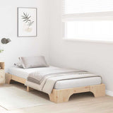 Bed Frame Natural 75 x 190 cm Solid Pine Wood 872887