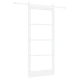 Sliding Door ORKDAL White 93 x 211 cm Solid Pine Wood and Glass 3331898