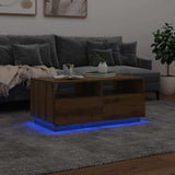 Coffee Table with LED Lights Artisan Oak 90x49x40 cm 857711