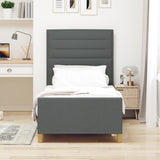 ZNTS Bed Frame Dark Grey 100x200 cm Fabric 3344628